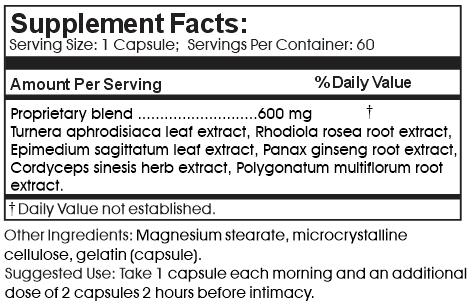 libido supplement label