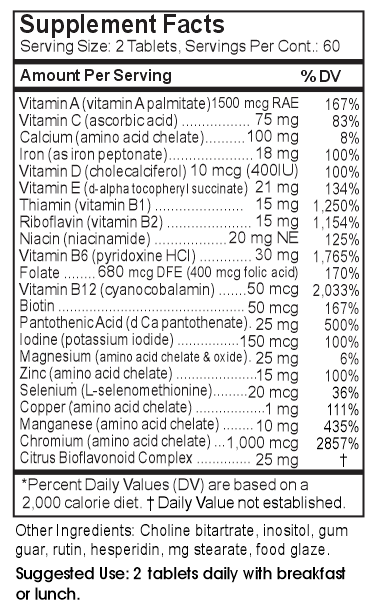 iron supplement label