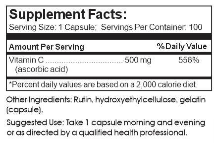 vitamin c 500 label