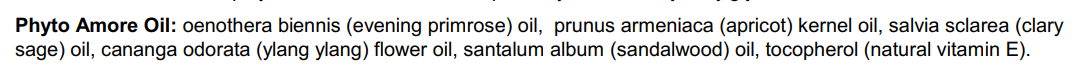 amore oil label