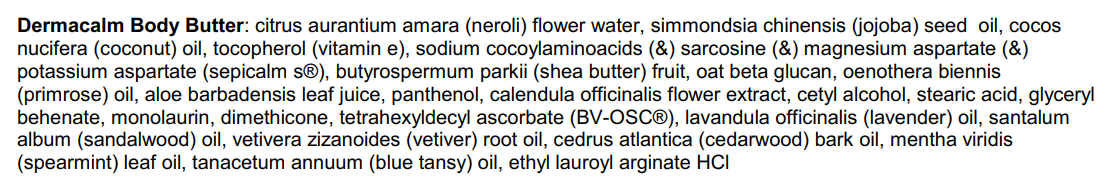 natural body butter label
