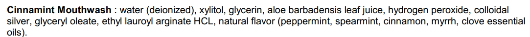 natural mouthwash label