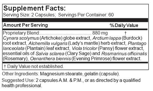 natural skin supplement label