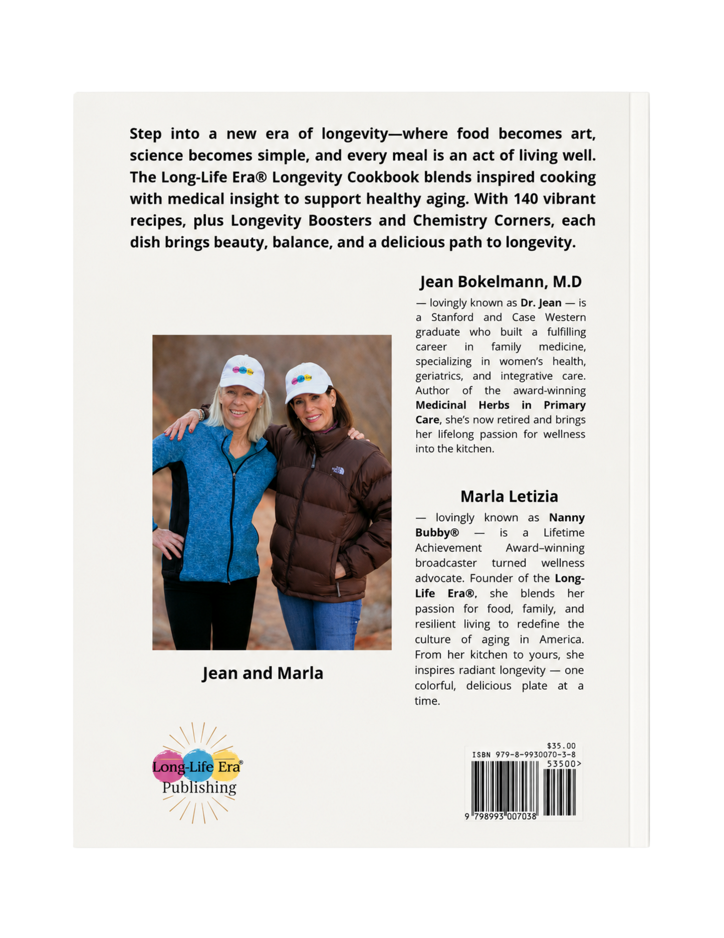 Marla Letizia & Dr. Jean M. Bokelmann | Long-Life Era Longevity Cookbook: The Culinary Art and Science of Longevity | Signed by Author