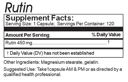 Rutin Capsules 120 Count - Natural Supplement