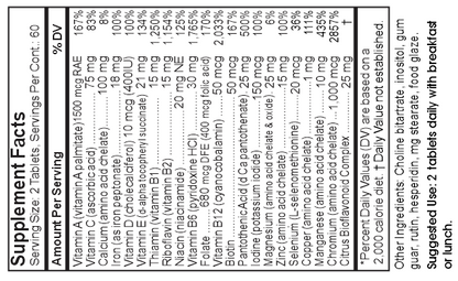 iron supplement label