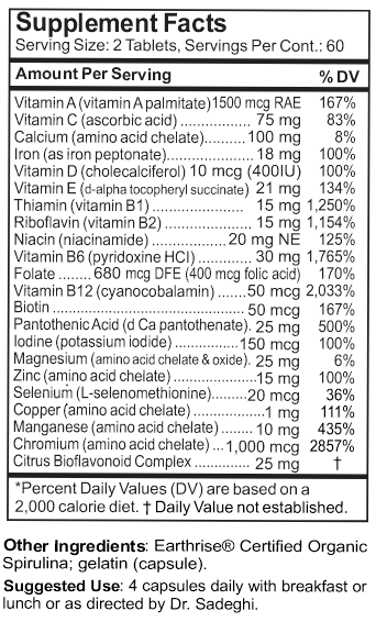 Ultra Preventive High Potency with Spirulina + IRON Capsules