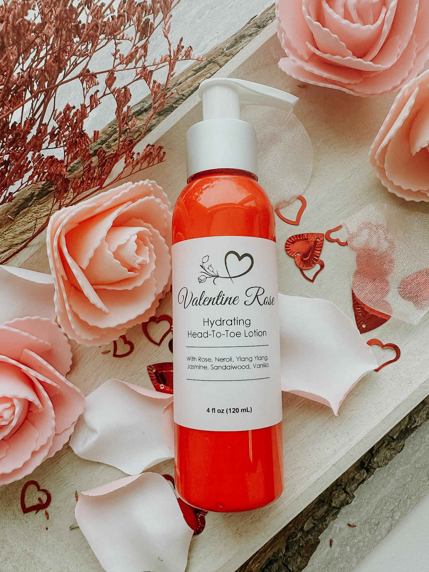 Valentine Rose Hydrating Head-To-Toe Lotion 4 oz - Natural Bath and Body