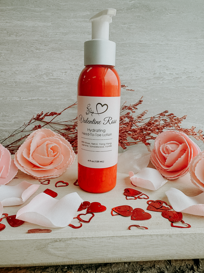 Valentine Rose Hydrating Head-To-Toe Lotion 4 oz - Natural Bath and Body