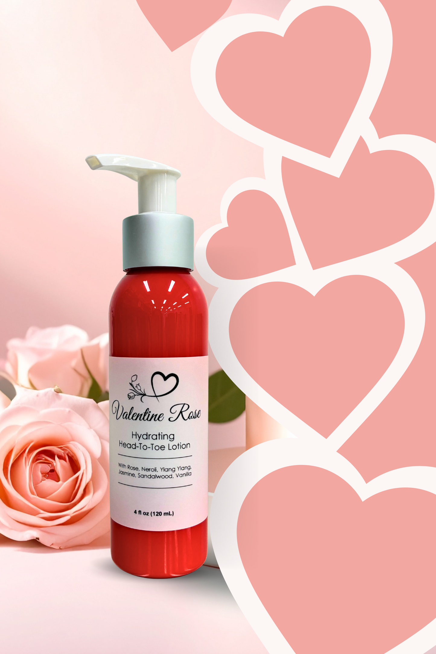 Valentine Rose Hydrating Head-To-Toe Lotion 4 oz - Natural Bath and Body